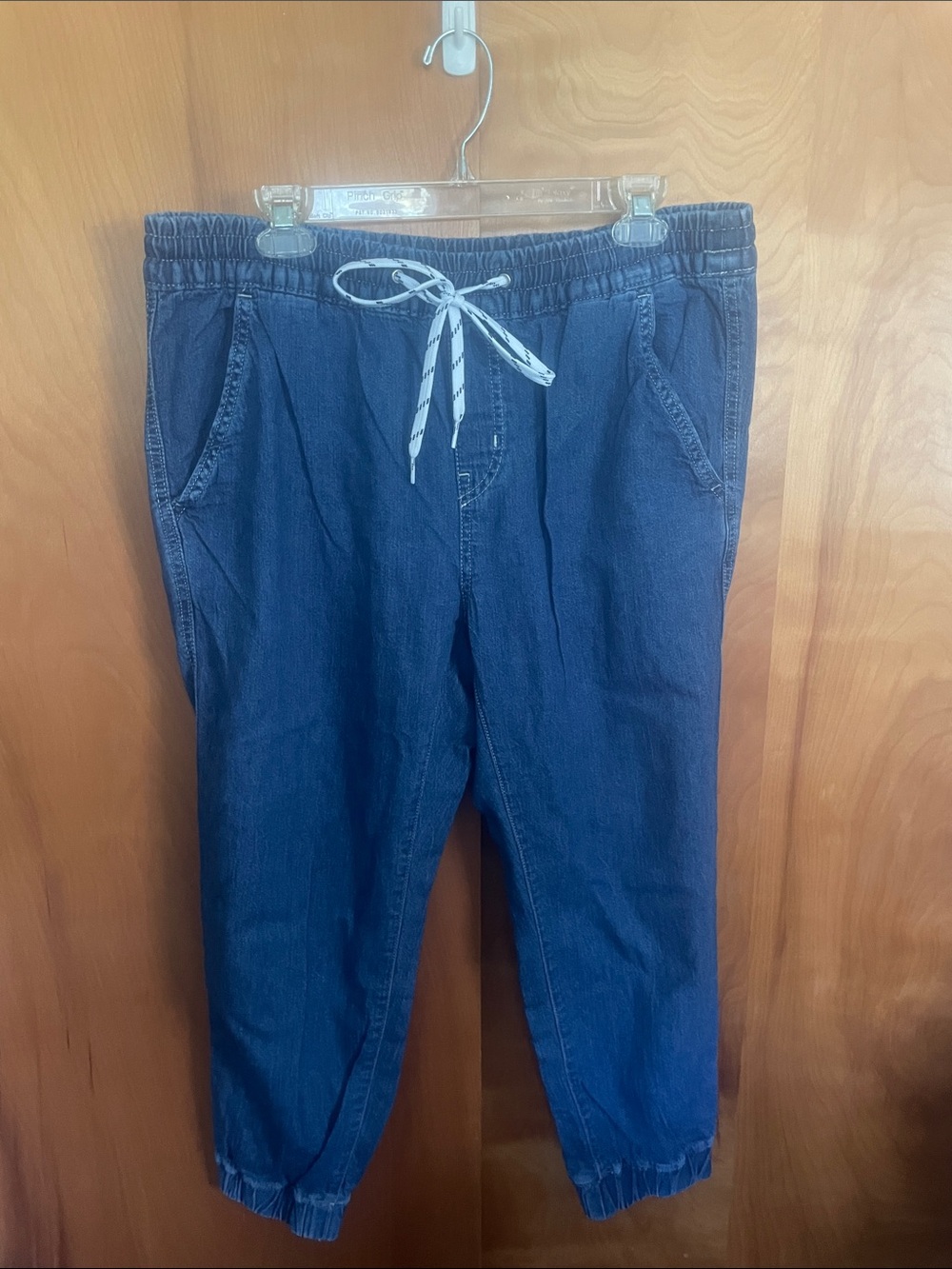 Levi's Dark Blue Denim Jogger Pants with White Drawstring